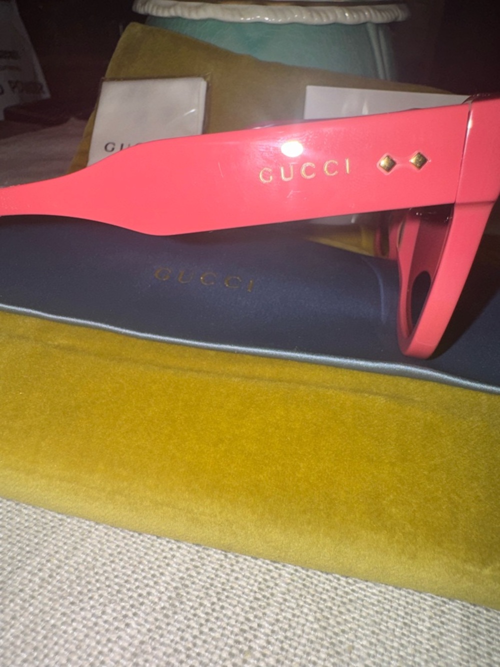 Gucci Women's Pink Cat-Eye Sunglasses - Dust Bag & Pouch - Stunning 🌺 - Picture 3 of 8